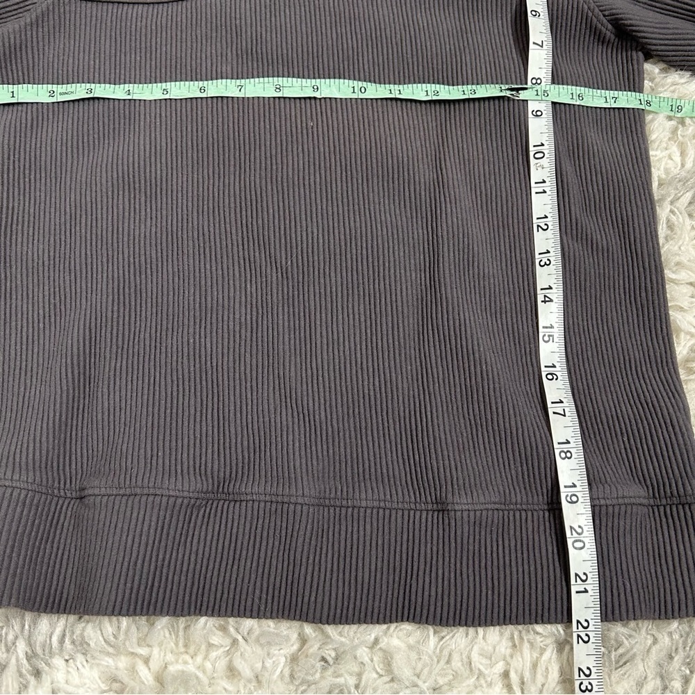 Off-Shoulder Ribbed Sweater Top - Gray - Picture 13 of 14